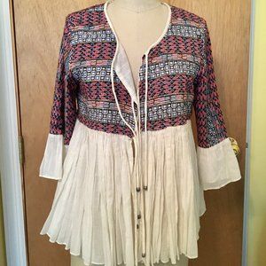 Zara TRF Embroidered & Beaded Tie Front Jacket